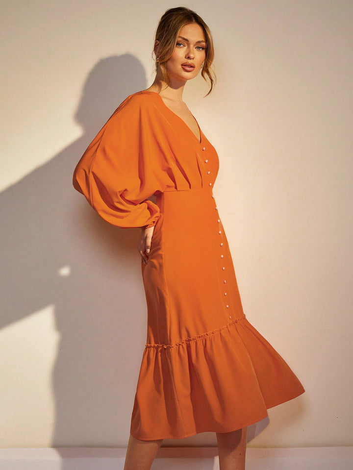 Rochie midi SHEIN, portocaliu