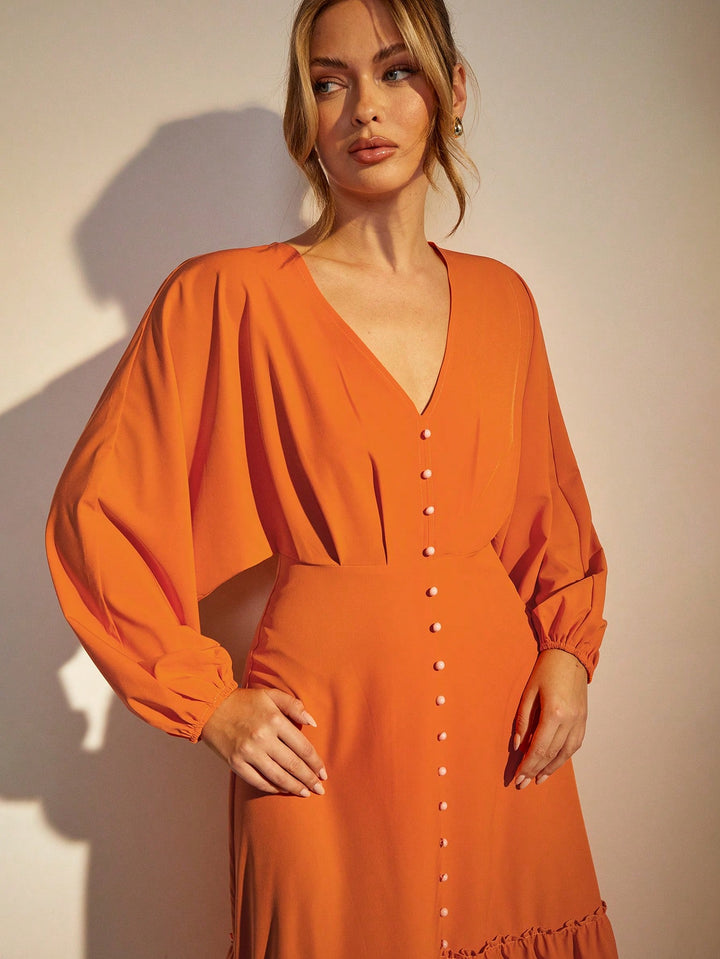 Rochie midi SHEIN, portocaliu