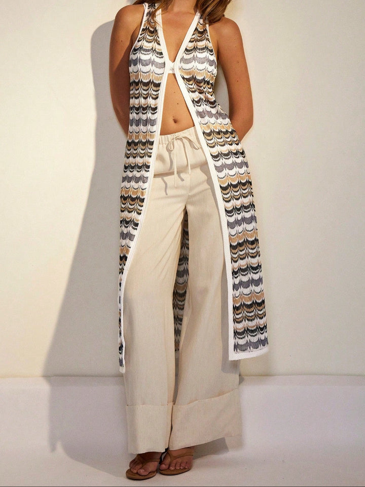 Cardigan lung Shein, mix culori