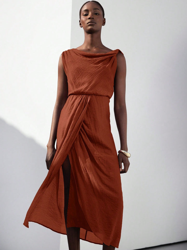 Rochie maxi SHEIN, maro