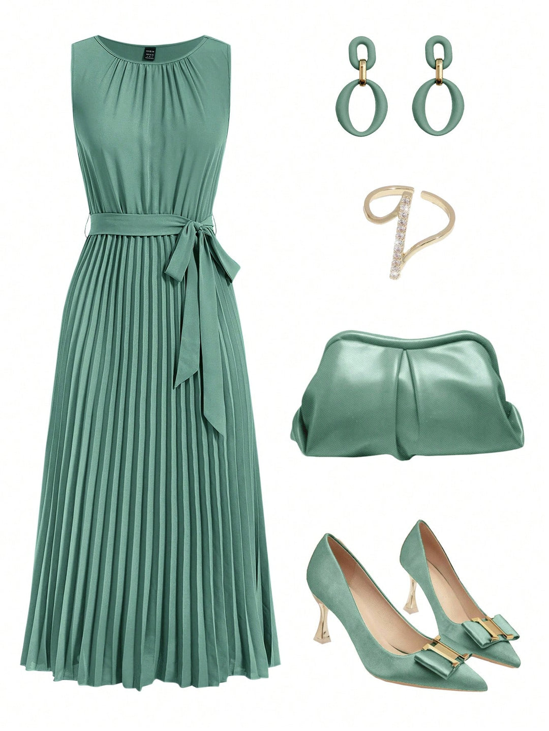 Rochie midi SHEIN, verde