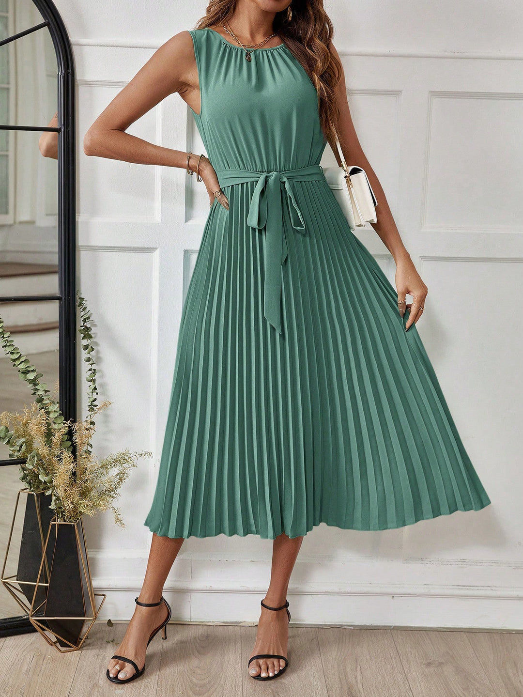 Rochie midi SHEIN, verde