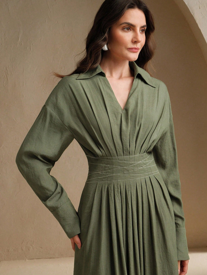 Rochie midi SHEIN, kaki