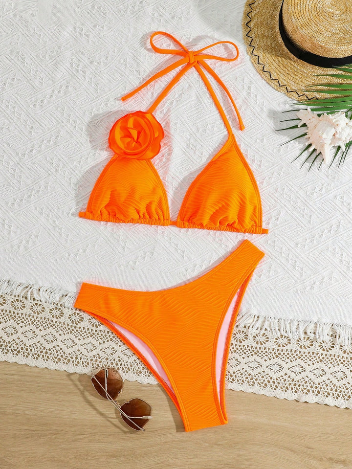 Set bikini SHEIN, portocaliu