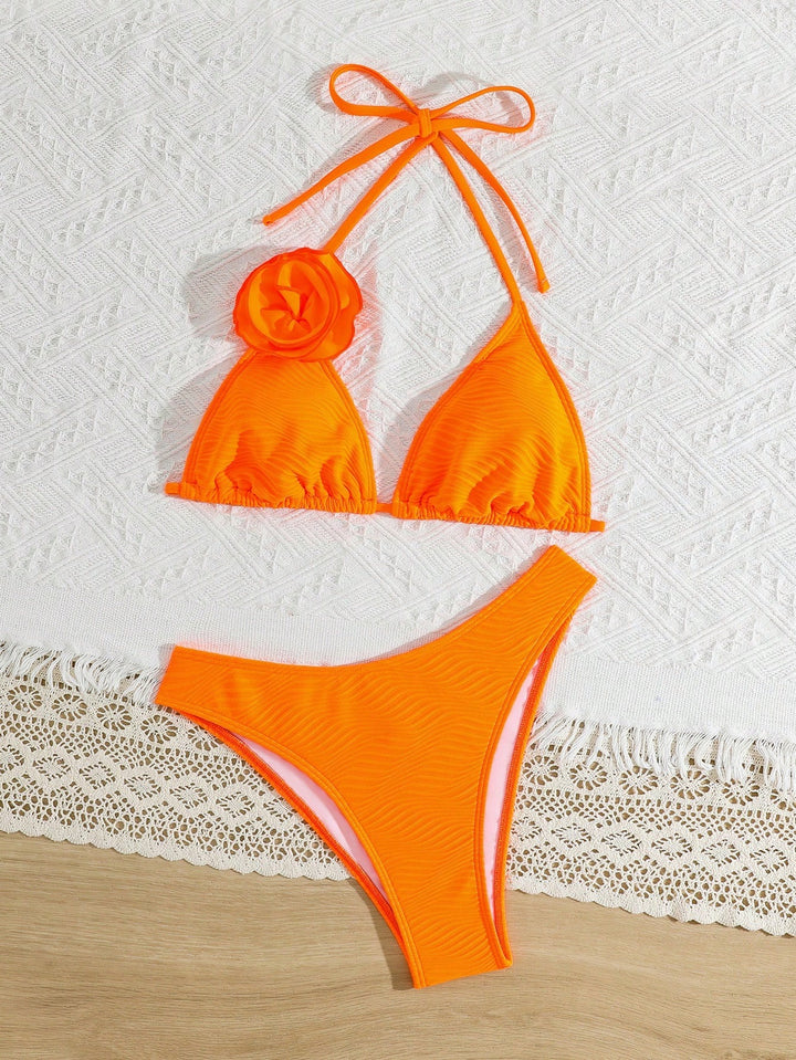 Set bikini SHEIN, portocaliu