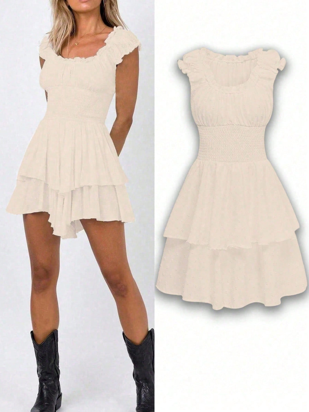 Rochie scurtă SHEIN, bej