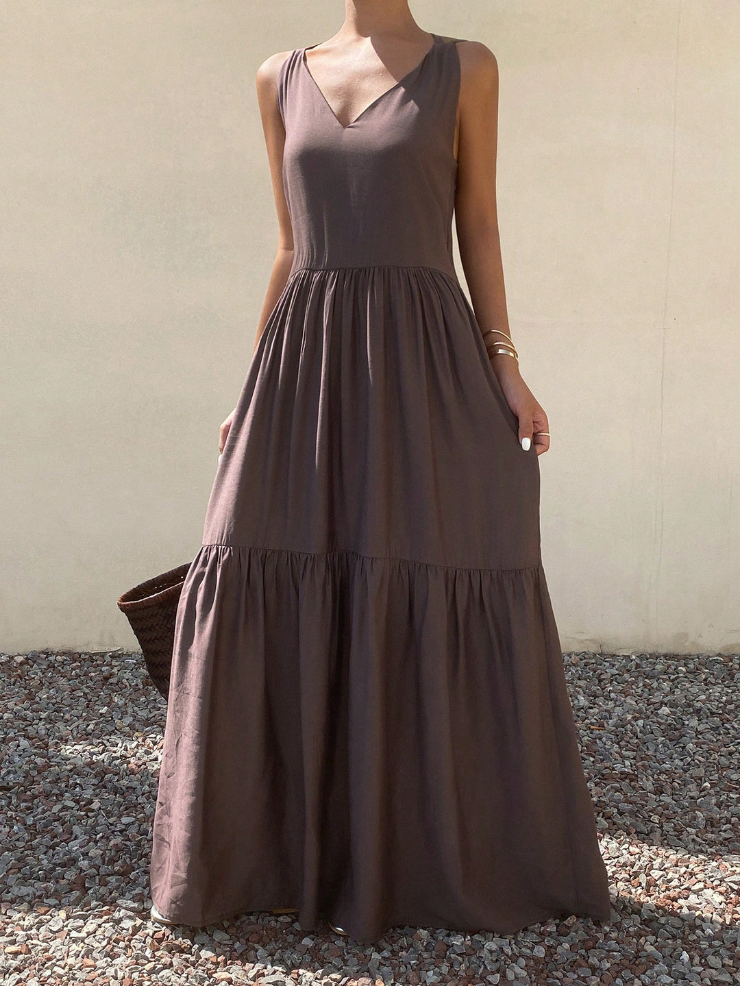 SHEIN maxi ruha, barna
