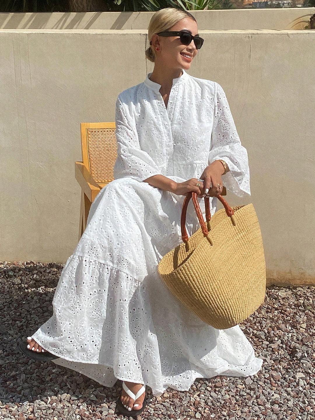 Rochie maxi SHEIN, alb