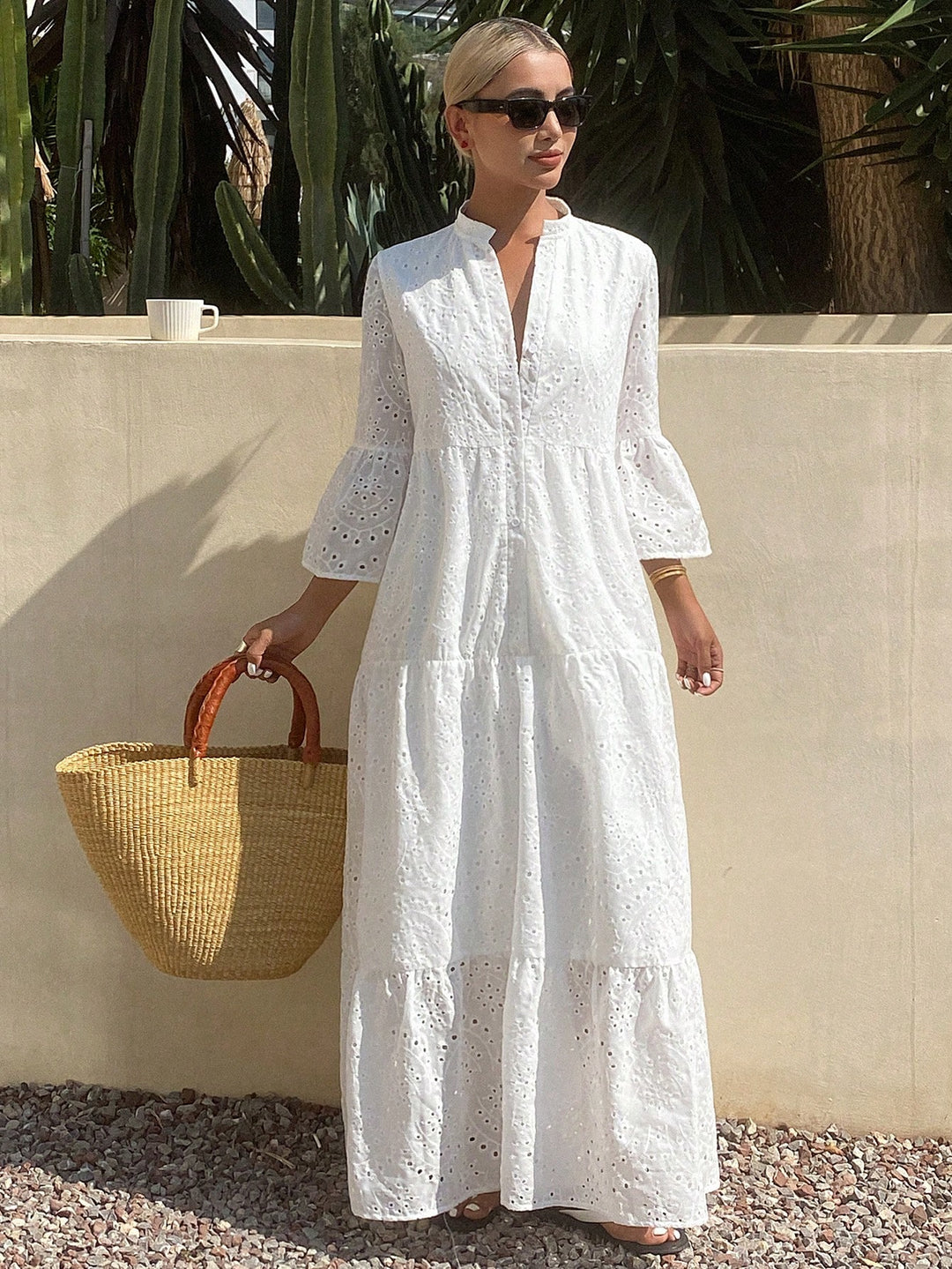 Rochie maxi SHEIN, alb
