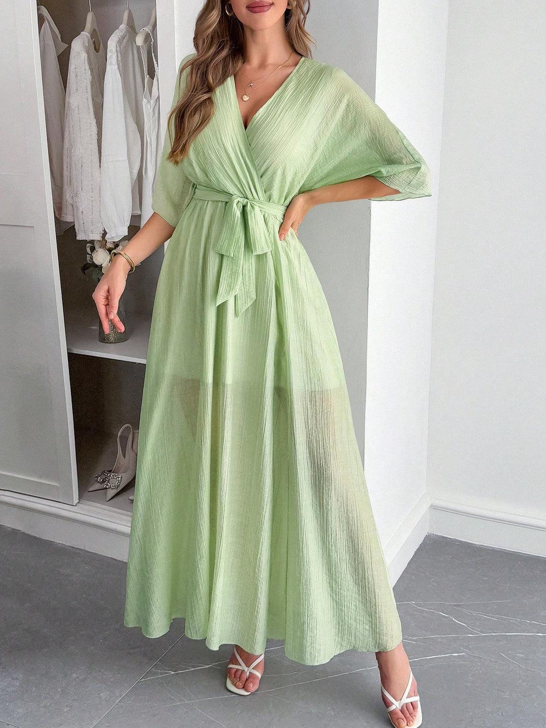 Rochie maxi SHEIN, verde