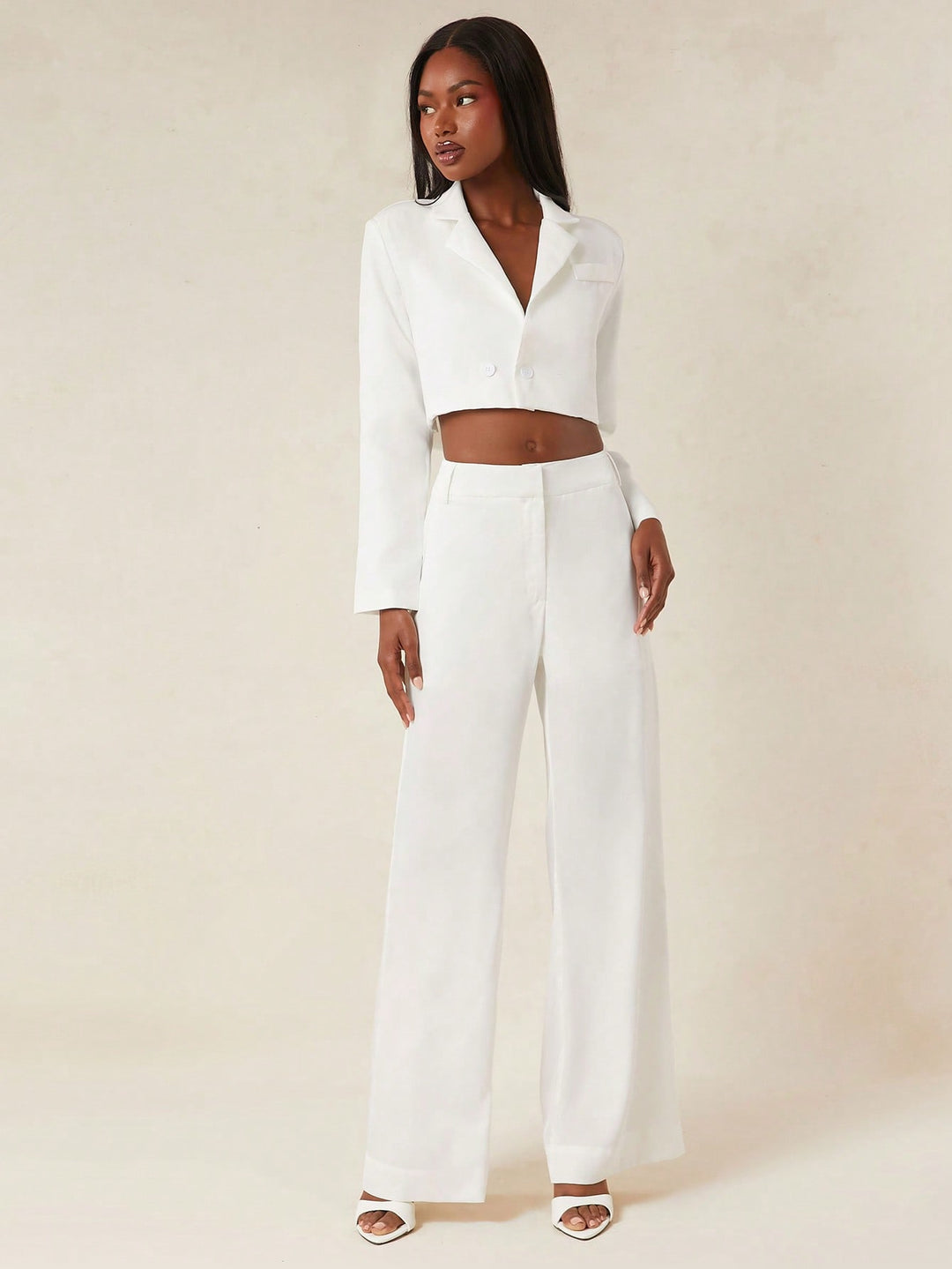 Pantaloni SHEIN, alb