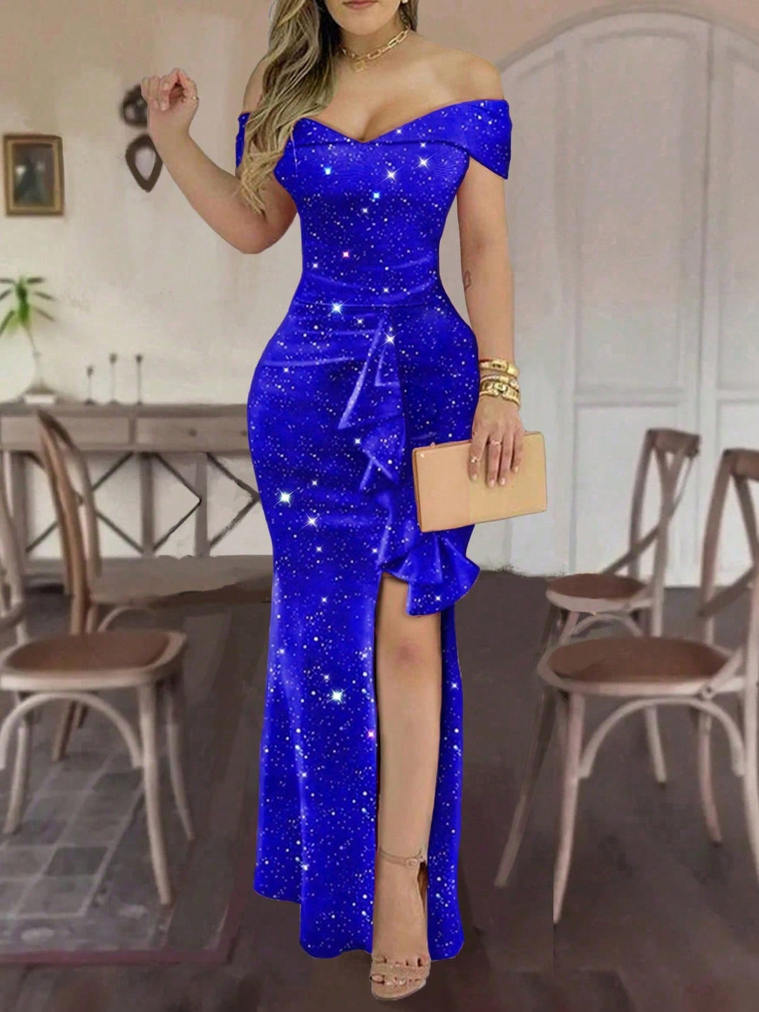 Rochie maxi SHEIN, albastru