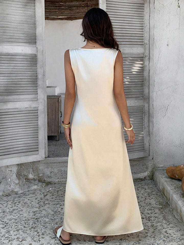 Rochie maxi SHEIN, crem
