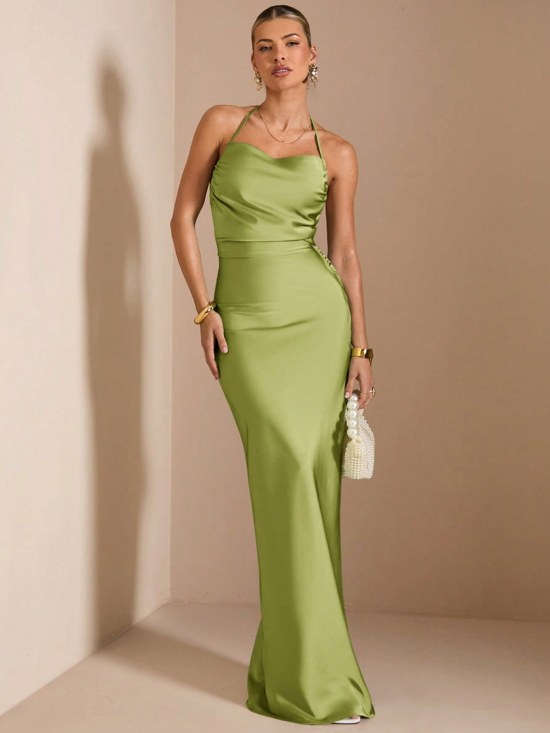 Rochie maxi SHEIN, kaki