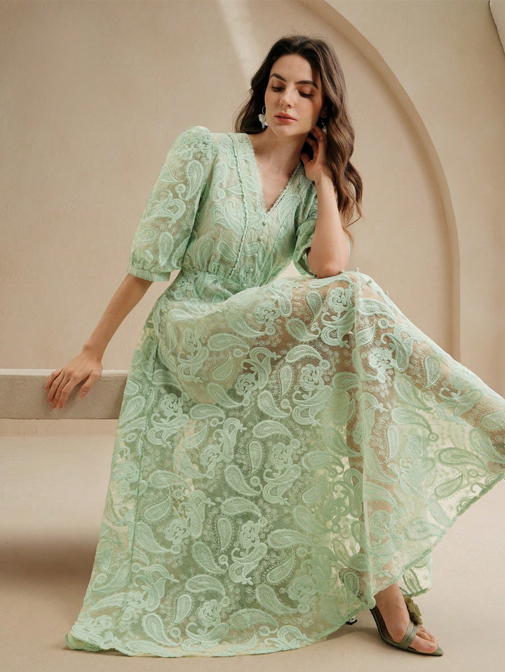 Rochie maxi SHEIN, verde