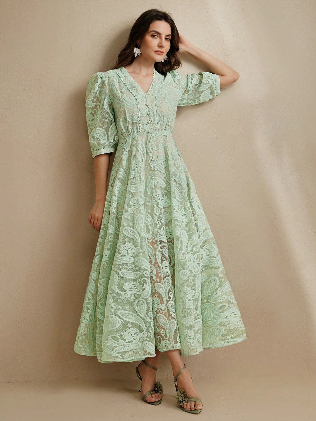Rochie maxi SHEIN, verde