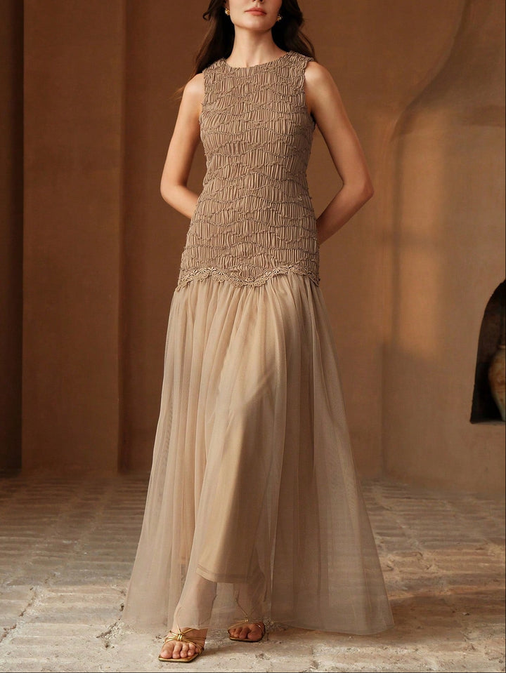 SHEIN maxi ruha, bézs