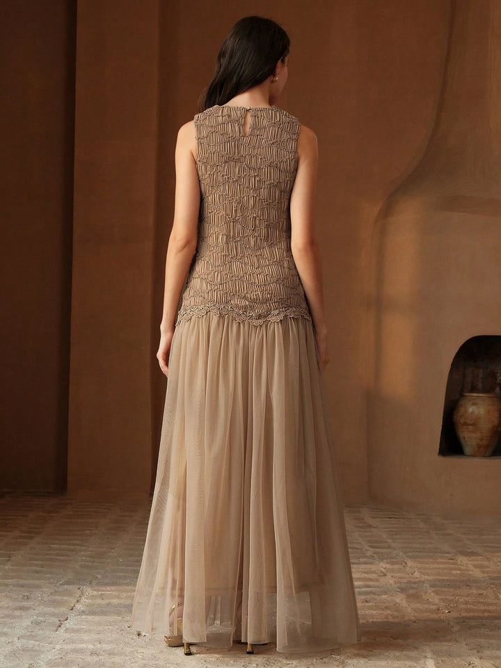 SHEIN maxi ruha, bézs