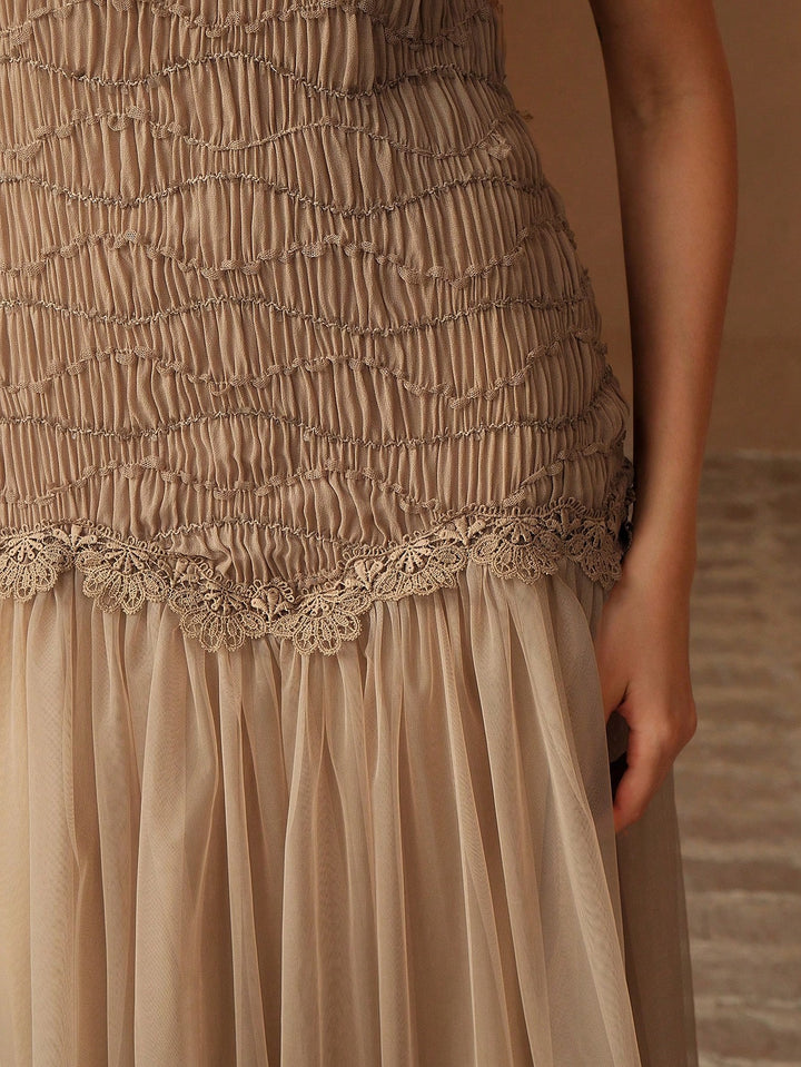 SHEIN maxi ruha, bézs