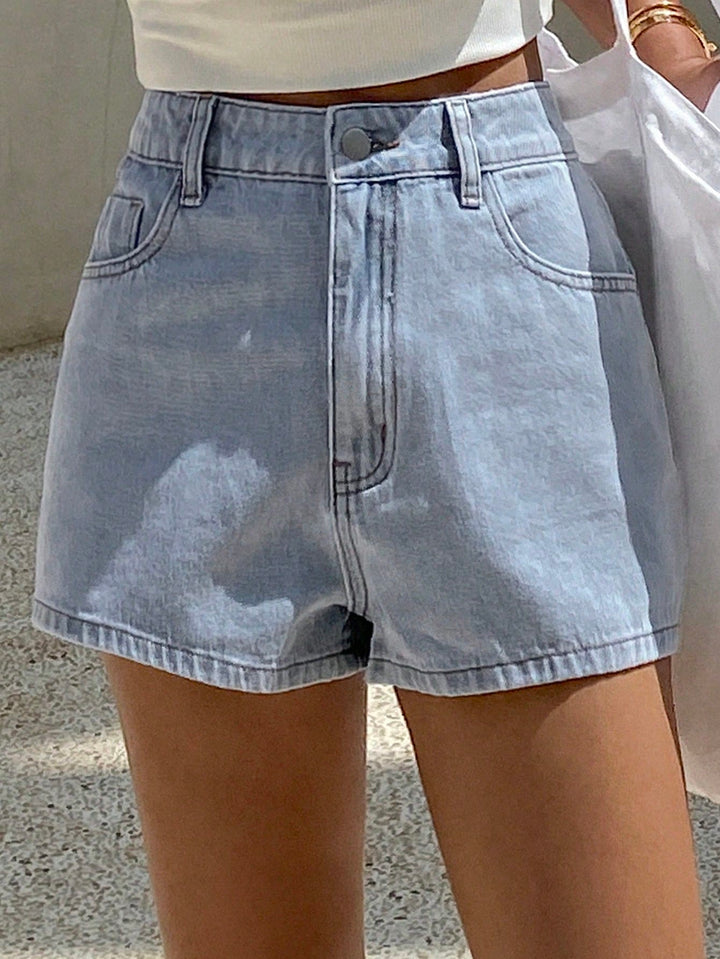 Pantaloni scurți de blugi SHEIN, albastru