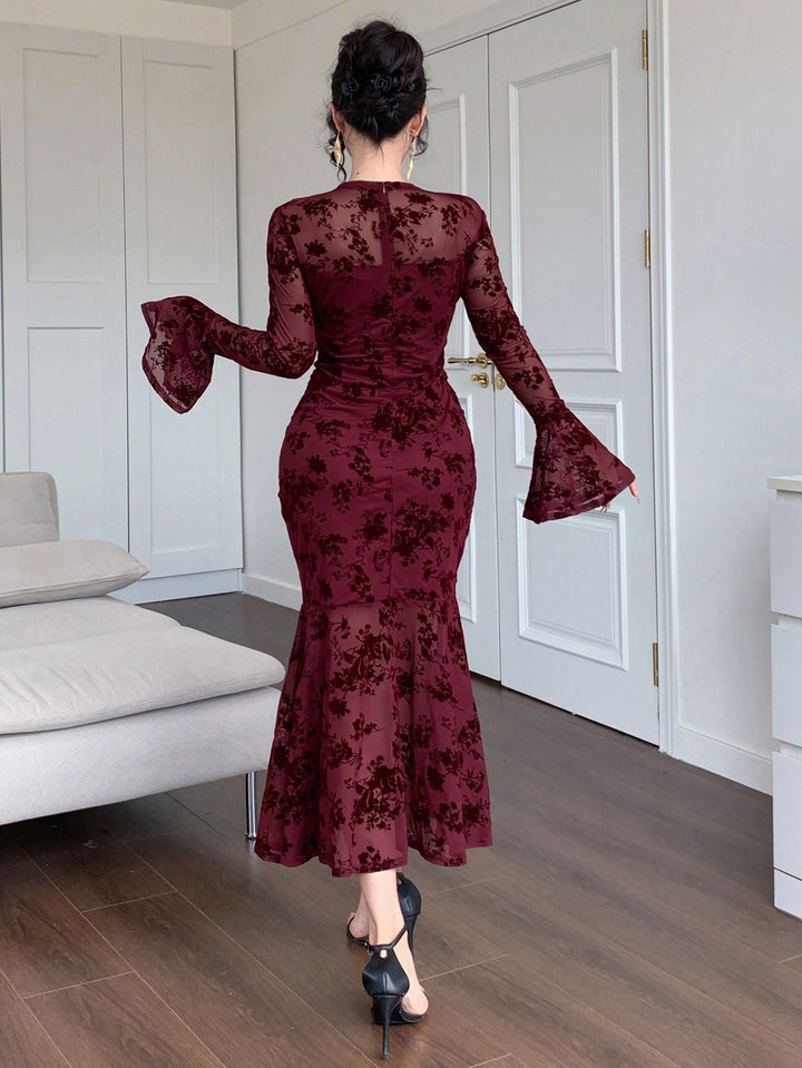 Rochie midi SHEIN, vișiniu