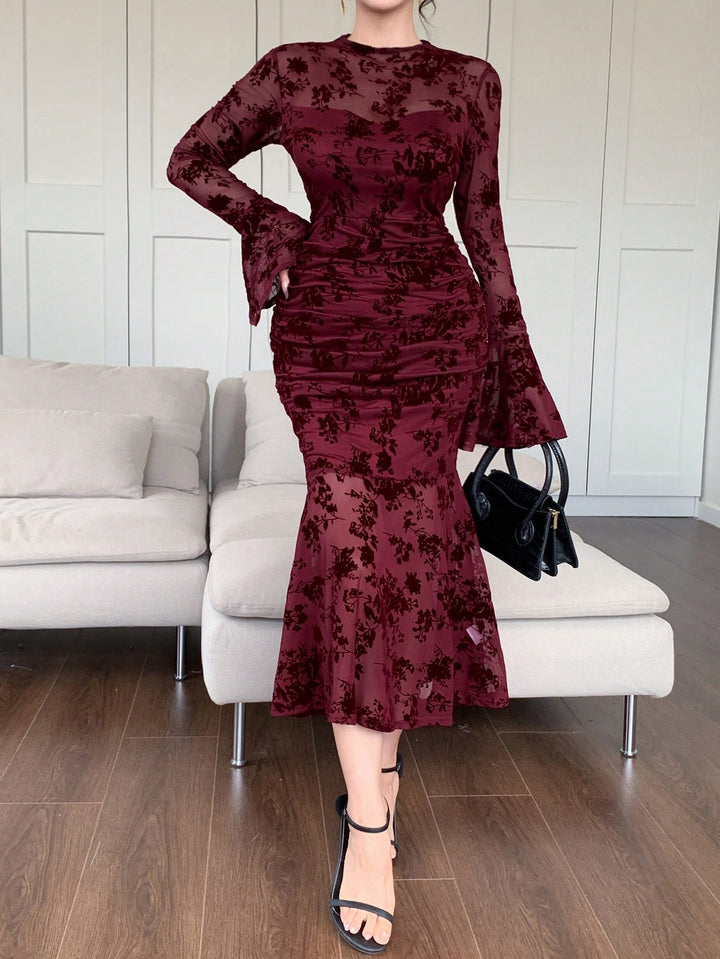 Rochie midi SHEIN, vișiniu