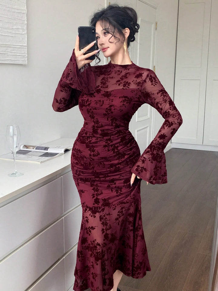 Rochie midi SHEIN, vișiniu