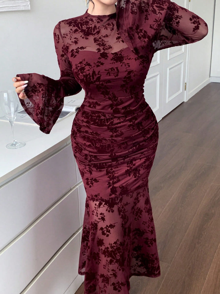 Rochie midi SHEIN, vișiniu