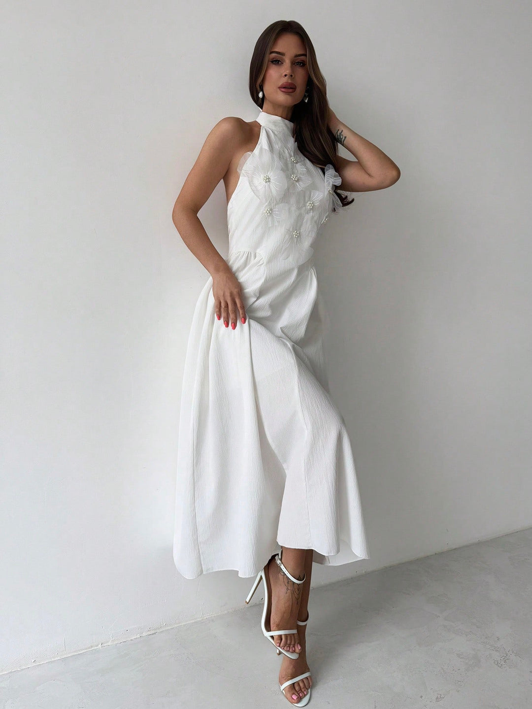 Rochie midi SHEIN, alb