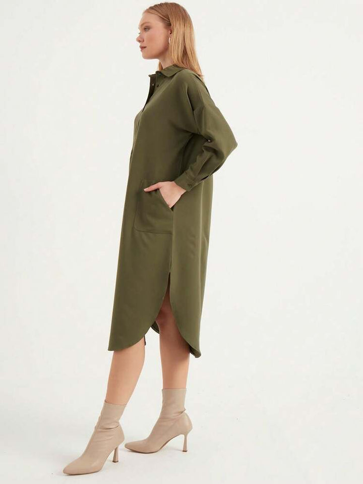 Rochie midi SHEIN, kaki