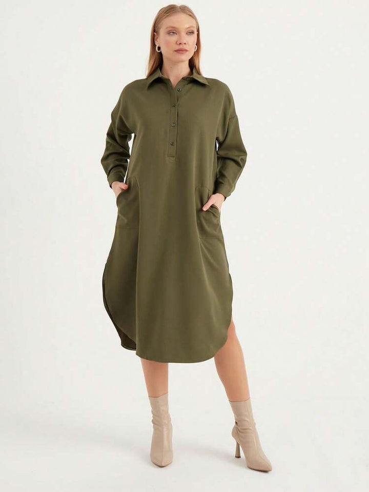 Rochie midi SHEIN, kaki