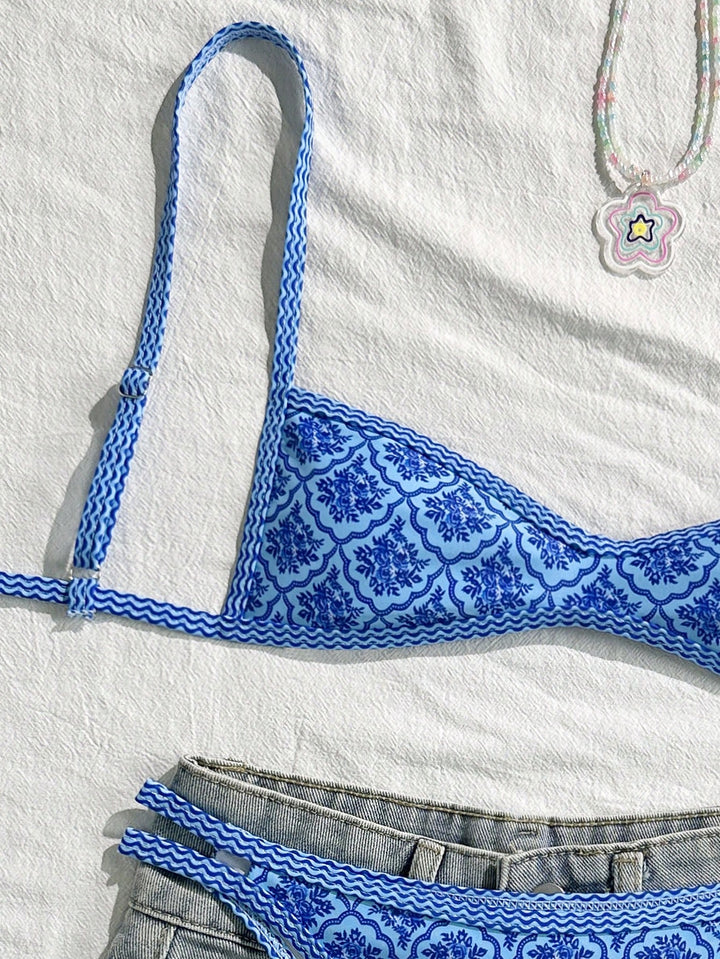 Set bikini SHEIN, albastru