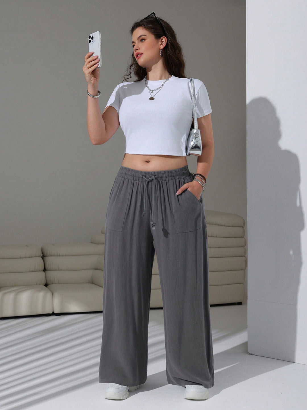 Pantaloni SHEIN, gri
