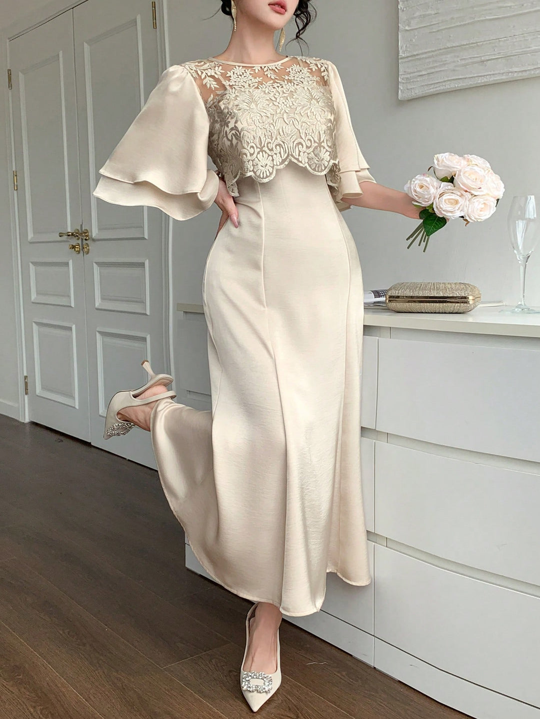 Rochie maxi SHEIN, portocaliu