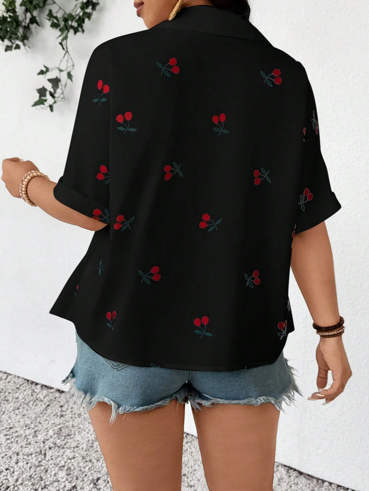 Cămașă cu mânecă scurtă SHEIN, negru