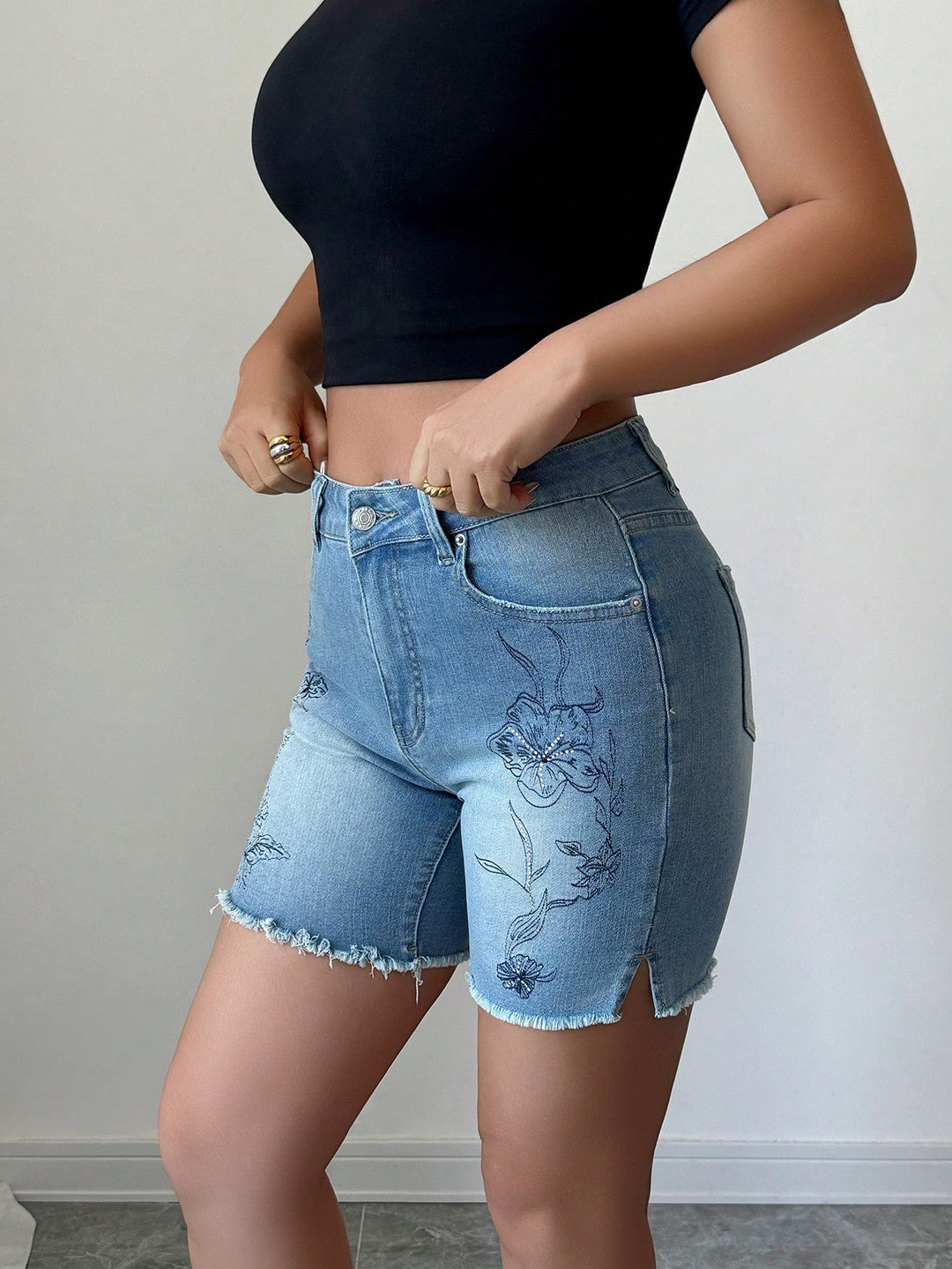 Pantaloni scurți SHEIN, albastru