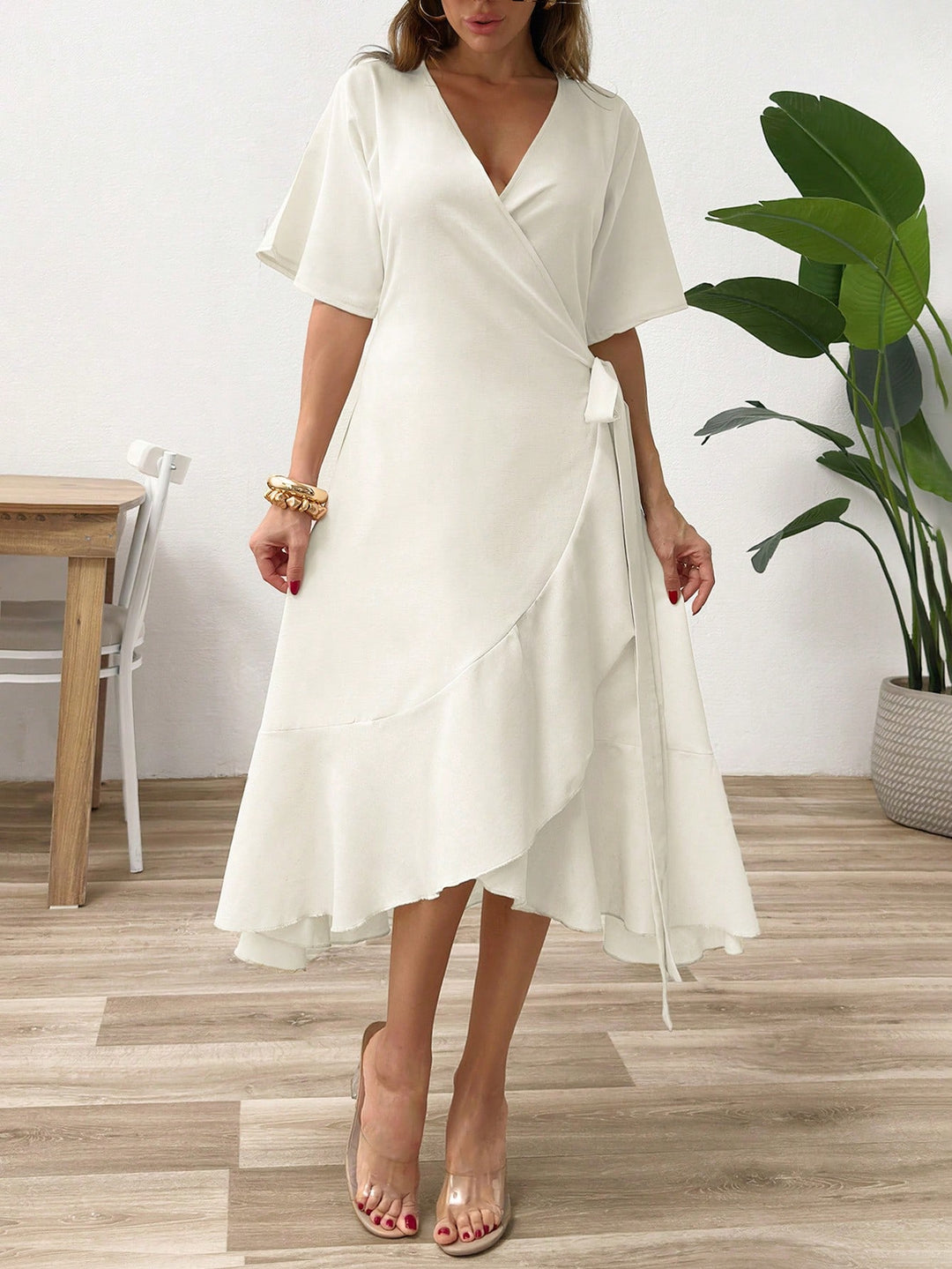 Rochie maxi SHEIN, alb