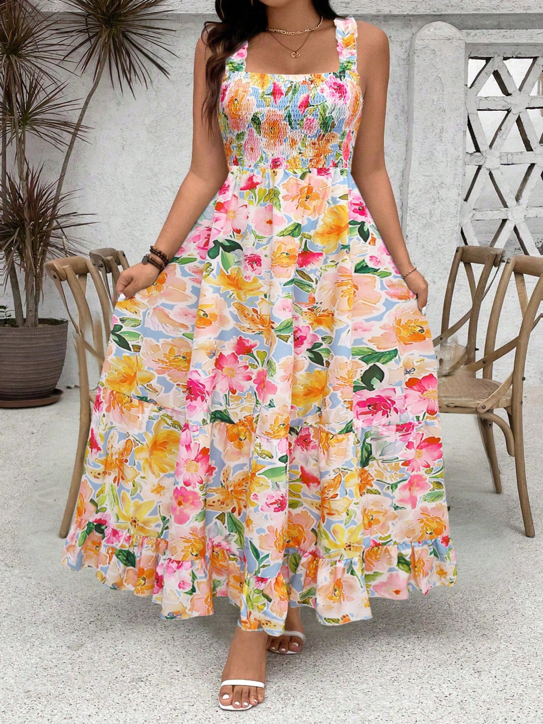 Rochie maxi SHEIN, mix culori
