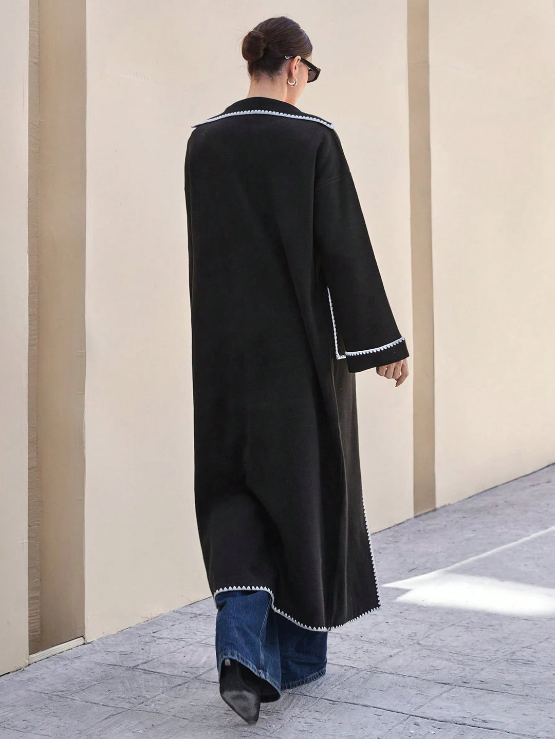 Cardigan lung Shein, negru