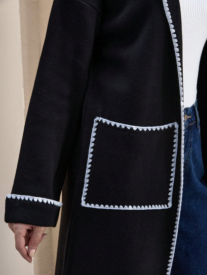 Cardigan lung Shein, negru
