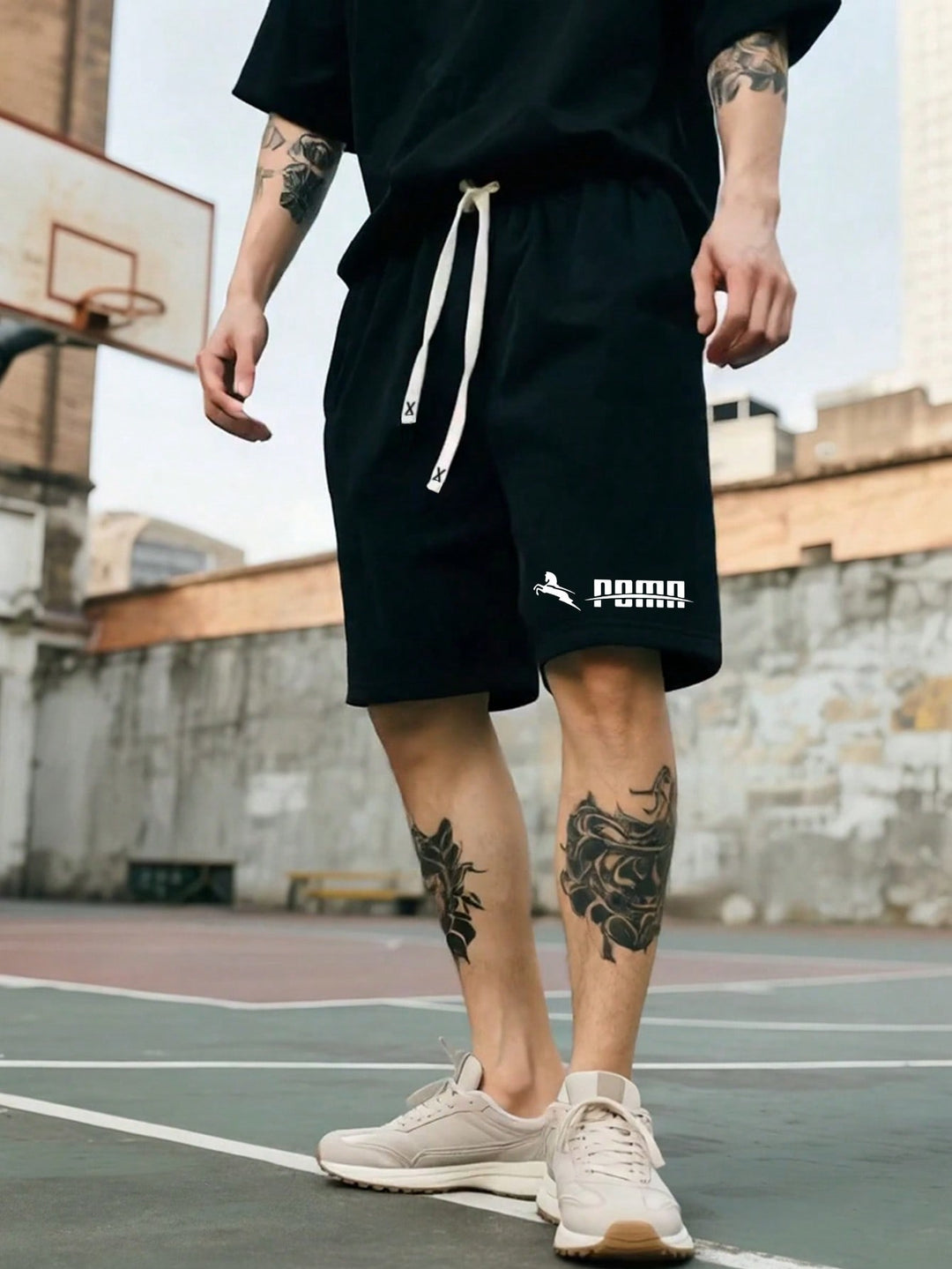 Pantaloni scurți SHEIN, negru