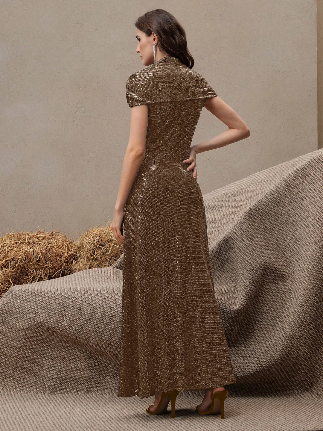 Rochie maxi SHEIN, maro