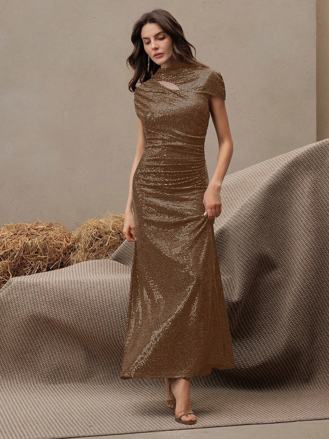 Rochie maxi SHEIN, maro
