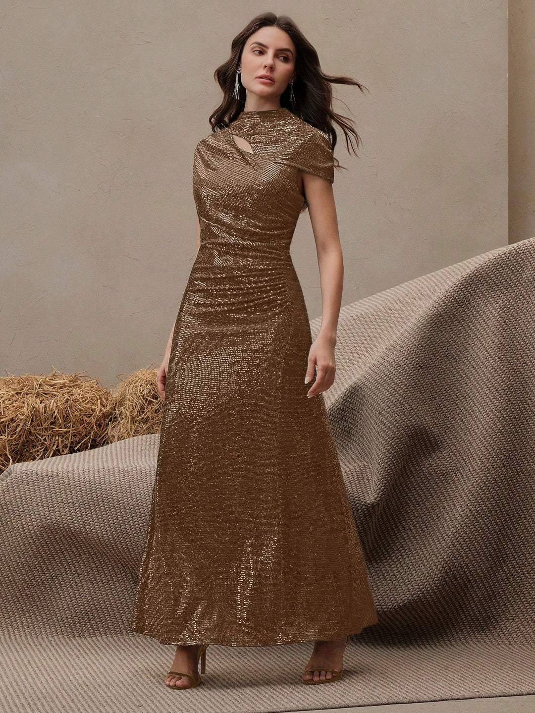 Rochie maxi SHEIN, maro
