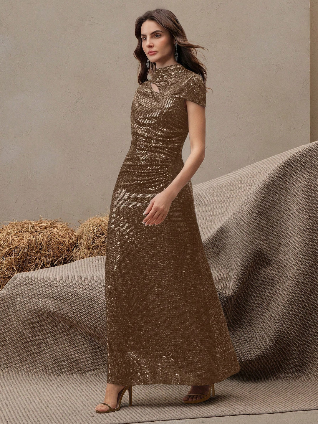 Rochie maxi SHEIN, maro