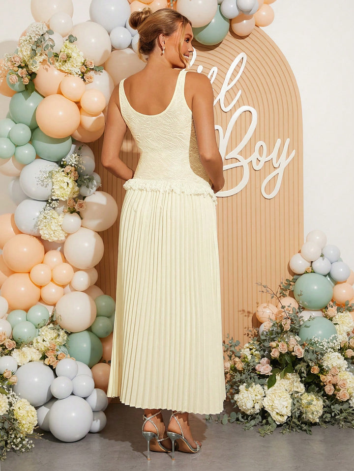 Rochie maxi SHEIN, crem