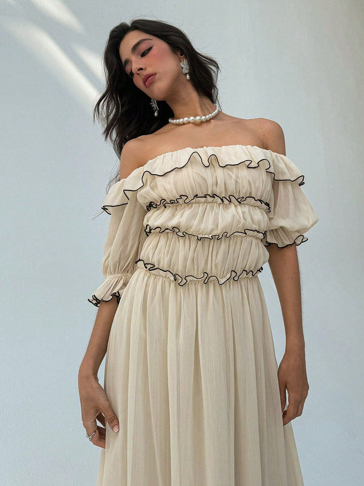 Rochie maxi SHEIN, bej