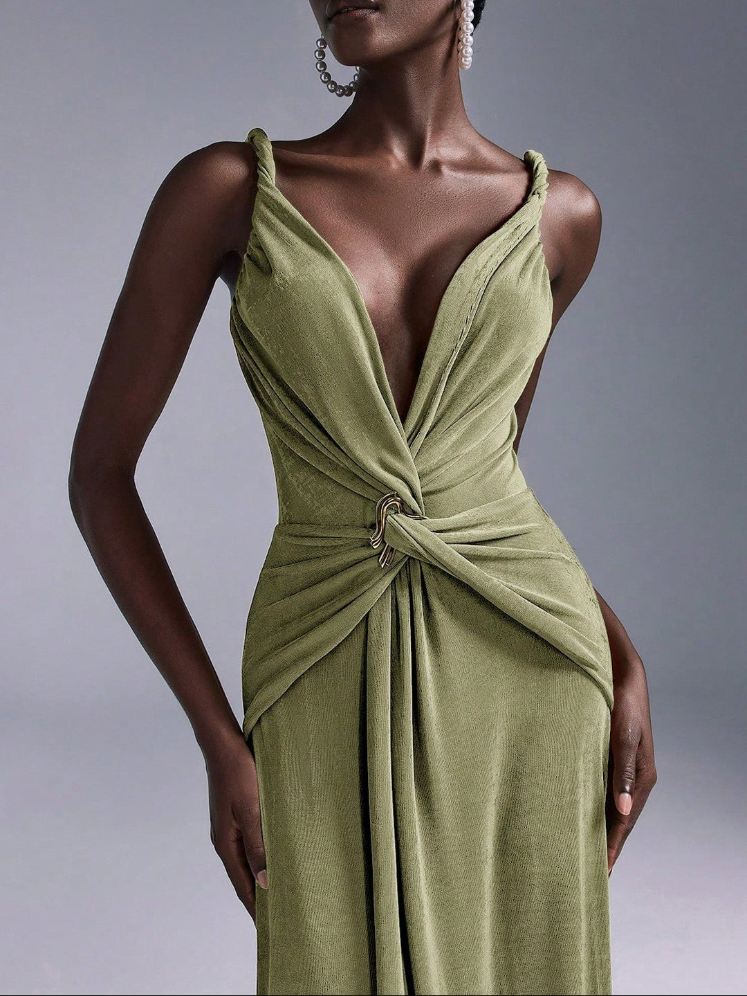Rochie maxi SHEIN, kaki