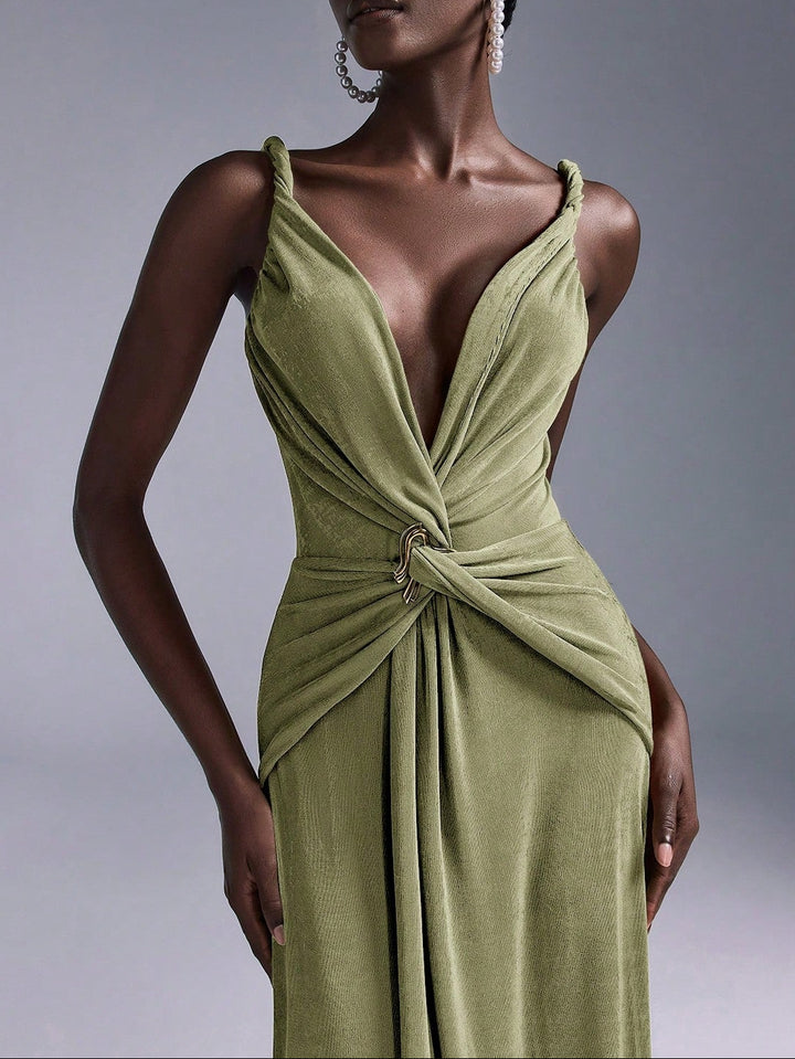 Rochie maxi SHEIN, kaki
