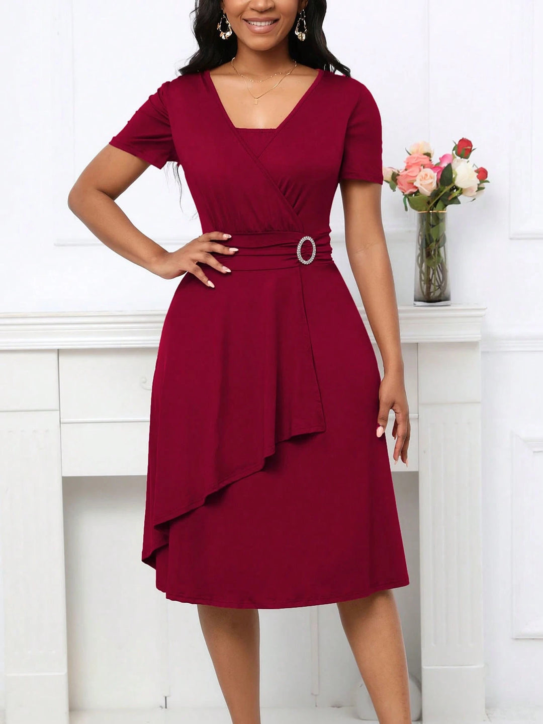 Rochie midi SHEIN, vișiniu